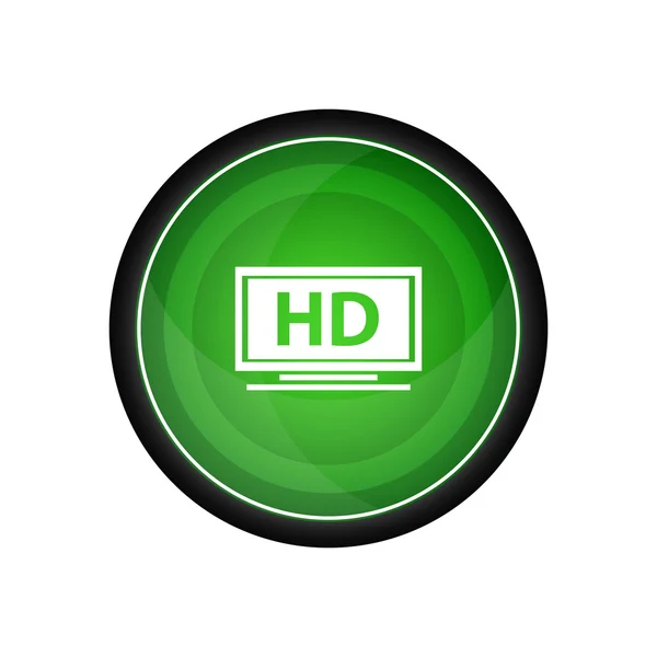 Format HD Icône vectorielle brillante, bouton vert — Image vectorielle
