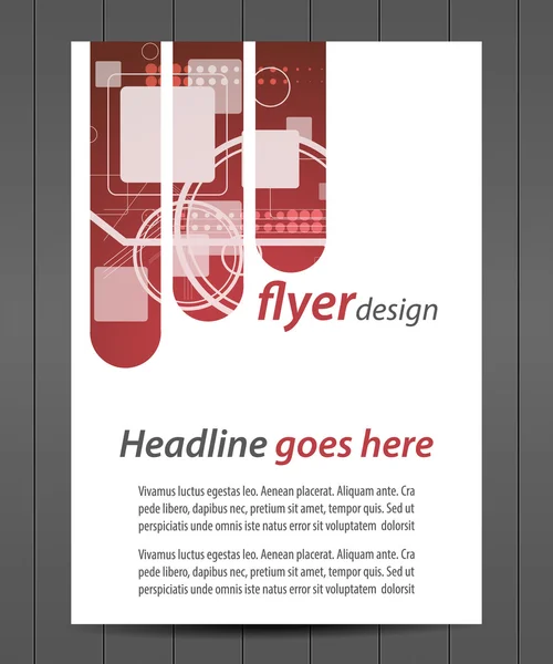 Flyer oder Cover-Design mit technologischem Muster — Stockvektor