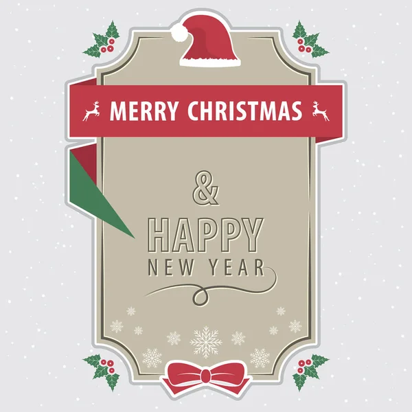 圣诞节和新年贺卡与装饰元素 免版税图库插图