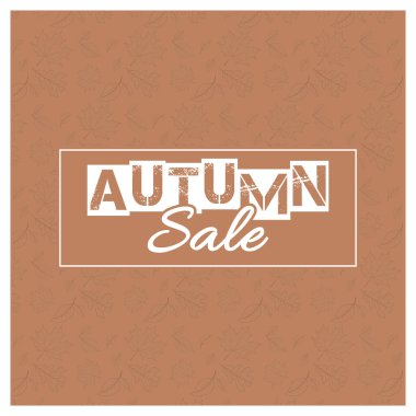 Yapraklı sonbahar illüstrasyonu. Sonbahar indirimi.