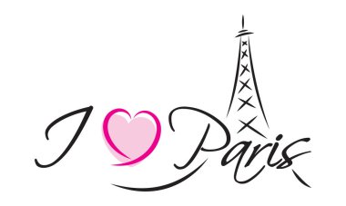 I Love Paris. Vector illustration with the symbol of Paris.