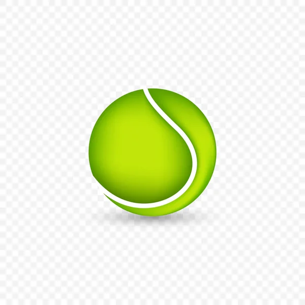 Tennis Ball Isoliertes Vektorobjekt Mit Schatten Sportgeräte — Stockvektor