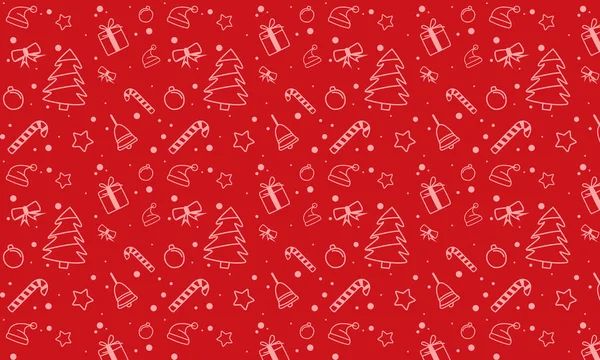 Fondo Garabato Rojo Navidad Adecuado Para Diseño Envases Papel Pintado — Vector de stock