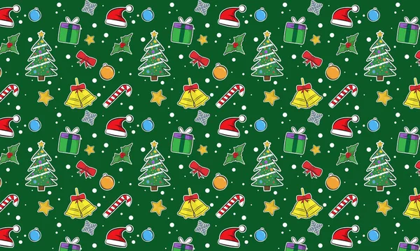 Cartoon Wallpaper Met Kerst Symbolen Bedoeld Voor Verpakking Ontwerp Verpakking — Stockvector