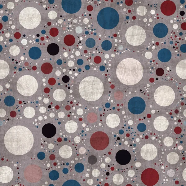 Patrón inconsútil de círculos rojos blancos y azules empaquetados firmemente en una impresión sofisticada — Foto de Stock
