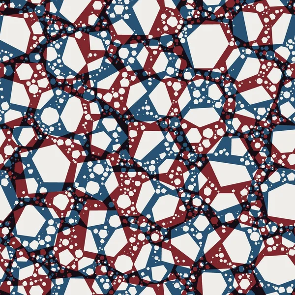 Seamless red and blue overlay circles and shapes pattern for surface print