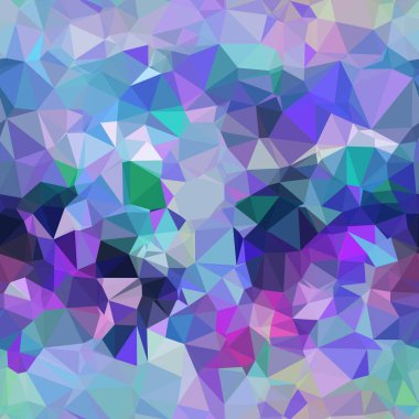 Yüzey desenleri için kusursuz yanardöner üçgen deseni. Yüksek kalite çizim. Mavi ve mor holografik canlı moda kumaş. Arkaplan ya da tekstil için acayip çağdaş grafik kiremit.