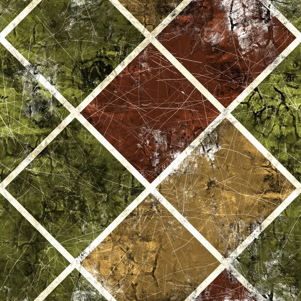Patrón de mosaico Grungy azulejo marroquí sin costura para la impresión superficial —  Fotos de Stock