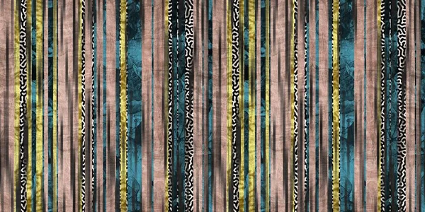 Seamless tribal ethnic stripe grungy border surface pattern design for print — Stock Photo, Image