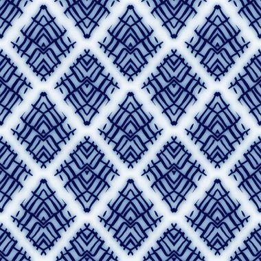 Yüzey tasarımı ve baskısı için kusursuz mavi ve beyaz seramik döşeme dekoratif damasyon deseni