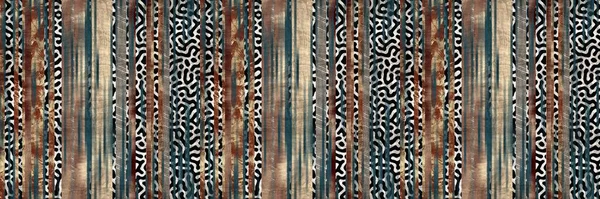 Diseño de patrón de superficie de borde grueso de franja étnica tribal sin costuras para imprimir — Foto de Stock
