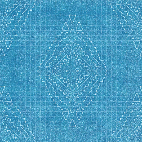 Seamless bright blue blueprint pattern for textile and print