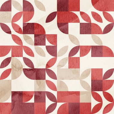 Baskı için pürüzsüz bir orta yüzyıl suluboya geometrik yüzey deseni tasarımı