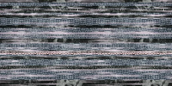 Seamless tribal ethnic stripe grungy border surface pattern design for print — Stock Photo, Image