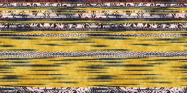 Seamless tribal ethnic stripe grungy border surface pattern design for print — Stock Photo, Image