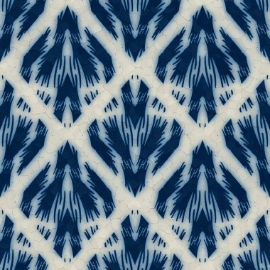 Yüzey tasarımı ve baskısı için kusursuz mavi ve beyaz seramik döşeme dekoratif damasyon deseni