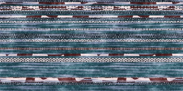 Nahtloses ethnisches Stammesstreifen-Grungy-Border-Oberflächenmuster für den Druck — Stockfoto
