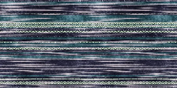 Seamless tribal ethnic stripe grungy border surface pattern design for print — Stock Photo, Image