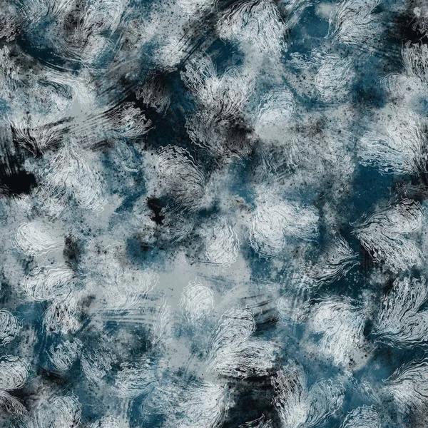 Projeto sem emenda azul marinho e branco abstrato grungy superfície sem costura padrão para impressão — Fotografia de Stock