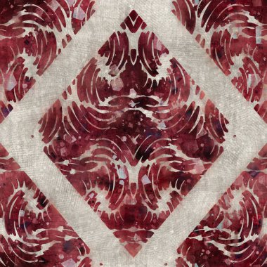 Yüzeysel desen tasarımı ve baskısı için kusursuz etnik damask motifi