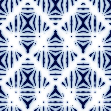 Yüzey tasarımı ve baskısı için kusursuz mavi ve beyaz seramik döşeme dekoratif damasyon deseni