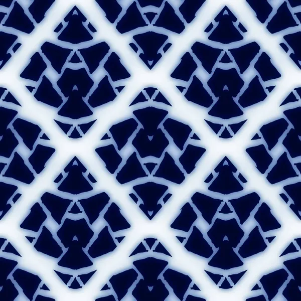 Seamless blue and white ceramic tile ornate damask pattern for surface design and print — Stock Photo, Image