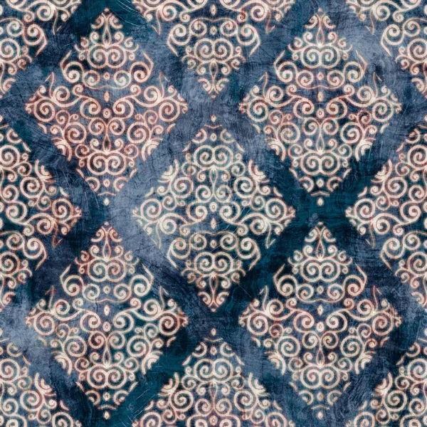 Damasco sem costura florescer motivo estilo vitoriano design padrão de superfície para impressão — Fotografia de Stock