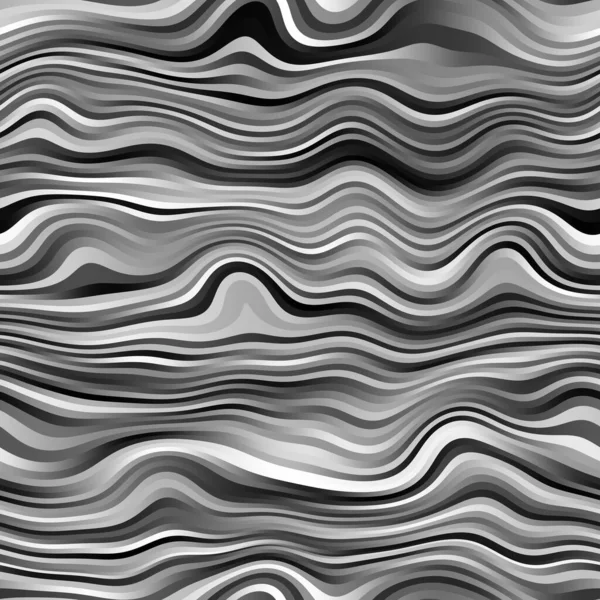 背景やプリントのためのシームレスな波状のモノクロストライプ表面パターンデザイン — ストック写真
