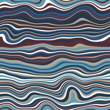 Yazdırma için kusursuz dalgalı çizgili yüzey deseni tasarımı