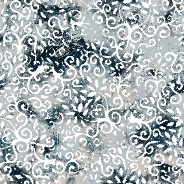 Seamless navy blue and white abstract grungy seamless surface pattern design for print — Stock Photo, Image