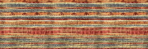 Seamless tribal ethnic stripe grungy border surface pattern design for print — Stock Photo, Image