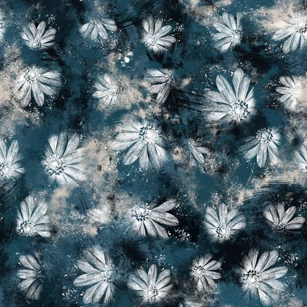 Zökkenőmentes haditengerészeti kék és fehér absztrakt grungy zökkenőmentes felületi minta design nyomtatás — Stock Fotó