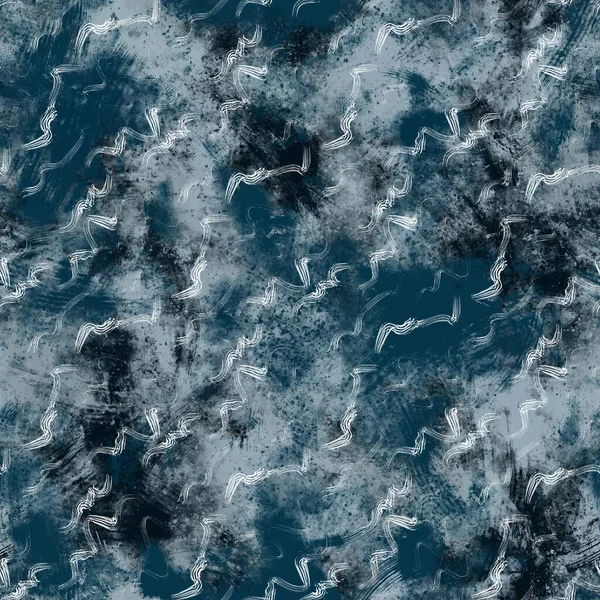 Безшовний військово-морський синьо-білий абстрактний гранжевий безшовний дизайн поверхні для друку — стокове фото
