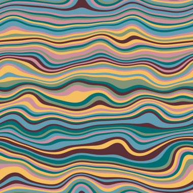 Yazdırma için kusursuz dalgalı çizgili yüzey deseni tasarımı