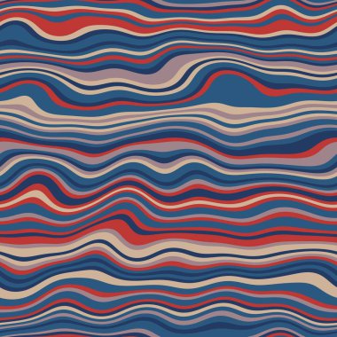 Yazdırma için kusursuz dalgalı çizgili yüzey deseni tasarımı