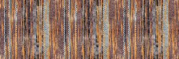 Seamless tribal ethnic stripe grungy border surface pattern design for print — Stock Photo, Image