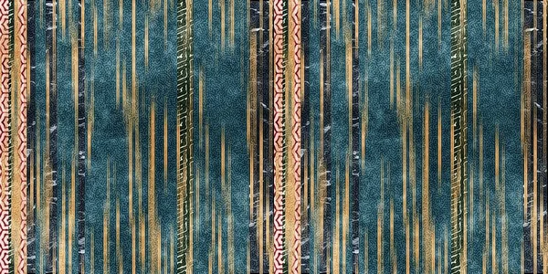 Seamless tribal ethnic stripe grungy border surface pattern design for print — Stock Photo, Image