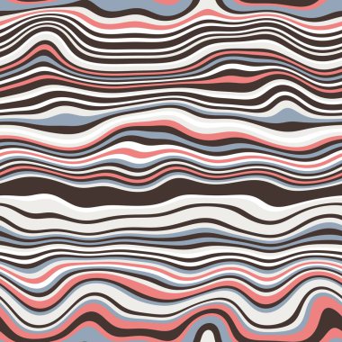 Yazdırma için kusursuz dalgalı çizgili yüzey deseni tasarımı