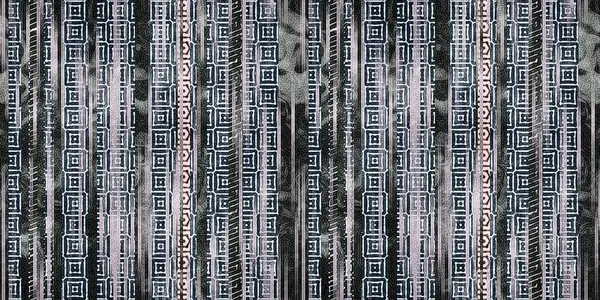 Diseño de patrón de superficie de borde grueso de franja étnica tribal sin costuras para imprimir —  Fotos de Stock
