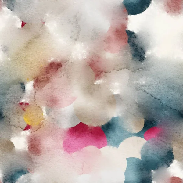 Sömlös geo akvarell våt på våt blöt yta mönster design för tryck — Stockfoto