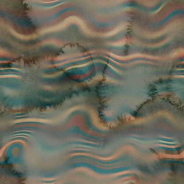 Aquarela listrada sem costura molhada no design de padrão de superfície de sangramento molhado para impressão — Fotografia de Stock