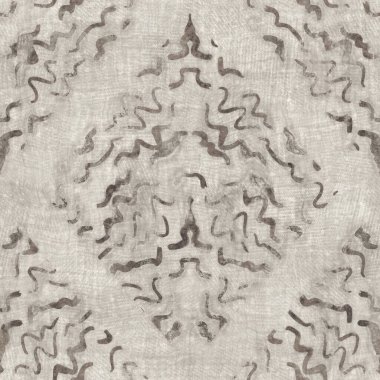 Kusursuz bronz kahverengi, pasaklı kabile nötr halı motifli yüzey dizaynı baskılar için. Yüksek kalite çizim. Sorunlu bohem etnik yineleme örneği. Elle çizilmiş elmas kumaş tasarımı.