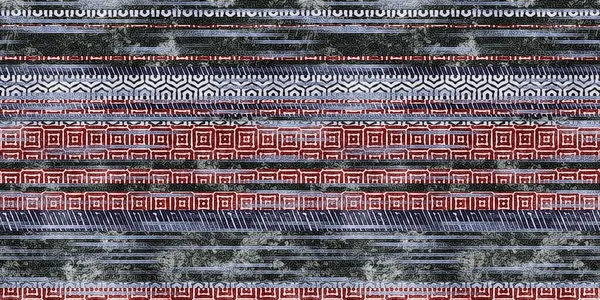 无缝隙的部族条纹粗壮的边界表面图案设计供印刷用 高质量的例证 用毛毯或地毯制成的覆盖图形瓷砖 充满有趣地质结构的厚重线条 — 图库照片