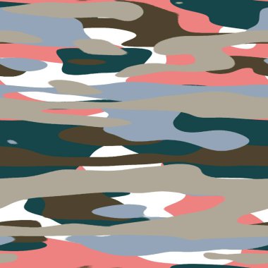 Kusursuz renksiz mutlu kamuflaj baskı için yüzey deseni tasarımına ilham verdi. Yüksek kalite çizim. Rastgele askeri stil soyut şekil tekstil giyim çocuklar ve yetişkinler için basılmayan moda.