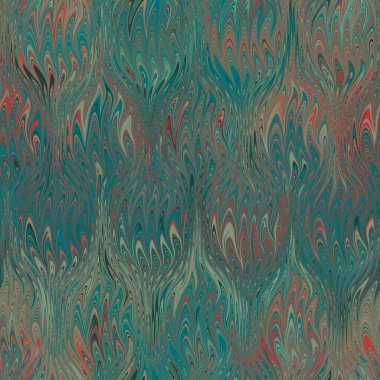 Taranmamış kabuk efekti Türk ebru mermer yüzey desenli baskı için tasarlandı. Yüksek kalite çizim. Lüks antik sanat formu. Dalgalı sıvı mermer kaplı kağıt antika grafik tasarımı.