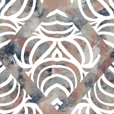 Parmak izi için kusursuz nötr ve beyaz grungy klasik soyut yüzey desenli tasarım. Yüksek kalite çizim. Tek renkli dünya tasarımı beyaz desenli kaplama. Grafik örneklerini tekrarla