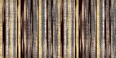 Kusursuz etnik kabile çizgileri. Parmak izi için sınır çizgisi tasarımı. Yüksek kaliteli hayvan kürkü derisi illüstrasyondan esinlenmiştir. Solmuş halı ya da kapak resmi gibi bir halı. Kalın çizgi dokuları.