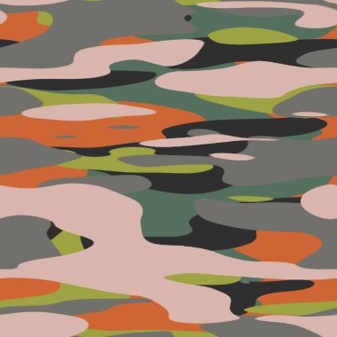Kusursuz renksiz mutlu kamuflaj baskı için yüzey deseni tasarımına ilham verdi. Yüksek kalite çizim. Rastgele askeri stil soyut şekil tekstil giyim çocuklar ve yetişkinler için basılmayan moda.