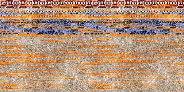 Безшовна Племінна Етнічна Смуга Гранжевого Дизайну Рамкової Поверхні Друку Якісна — стокове фото