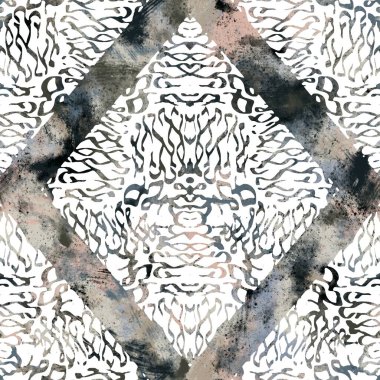 Parmak izi için kusursuz nötr ve beyaz grungy klasik soyut yüzey desenli tasarım. Yüksek kalite çizim. Tek renkli dünya tasarımı beyaz desenli kaplama. Grafik örneklerini tekrarla